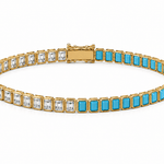 The Duchess Diamond & Turquoise Tennis Bracelet - NOA Jewels -