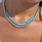 The Duchess Diamond & Turquoise Tennis Necklace - NOA Jewels -