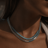 The Duchess Diamond & Turquoise Tennis Necklace - NOA Jewels -