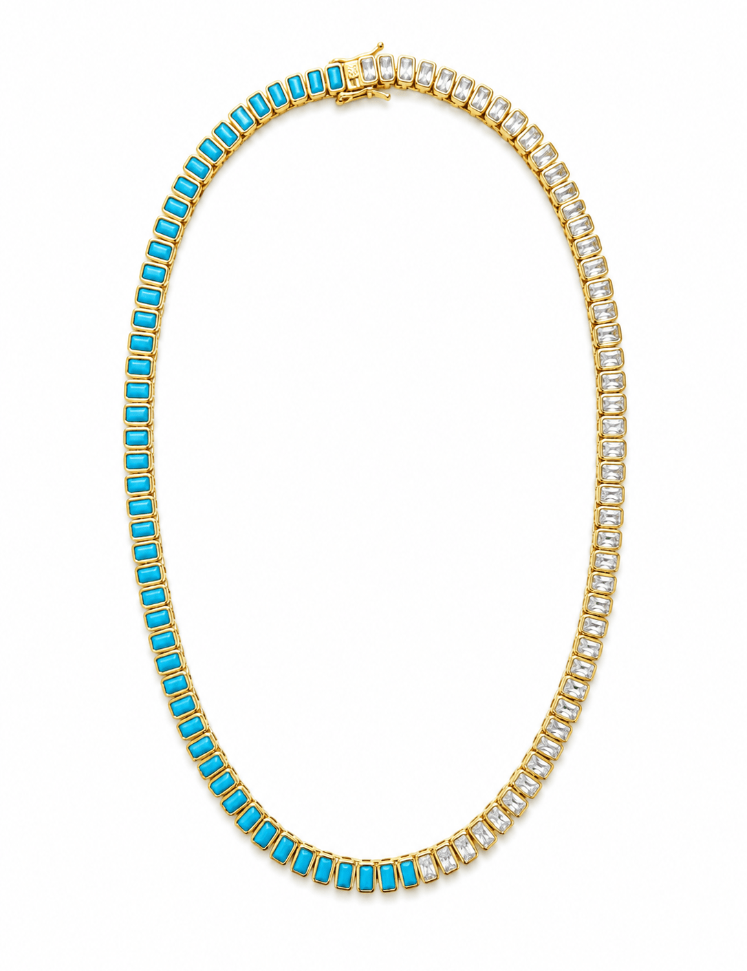 The Duchess Diamond & Turquoise Tennis Necklace - NOA Jewels -