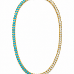 The Duchess Diamond & Turquoise Tennis Necklace - NOA Jewels -