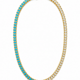 The Duchess Diamond & Turquoise Tennis Necklace - NOA Jewels -