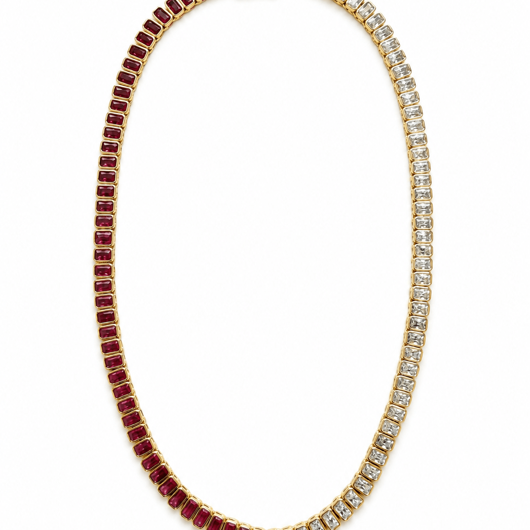The Duchess Ruby & Diamond Tennis Necklace - NOA Jewels -