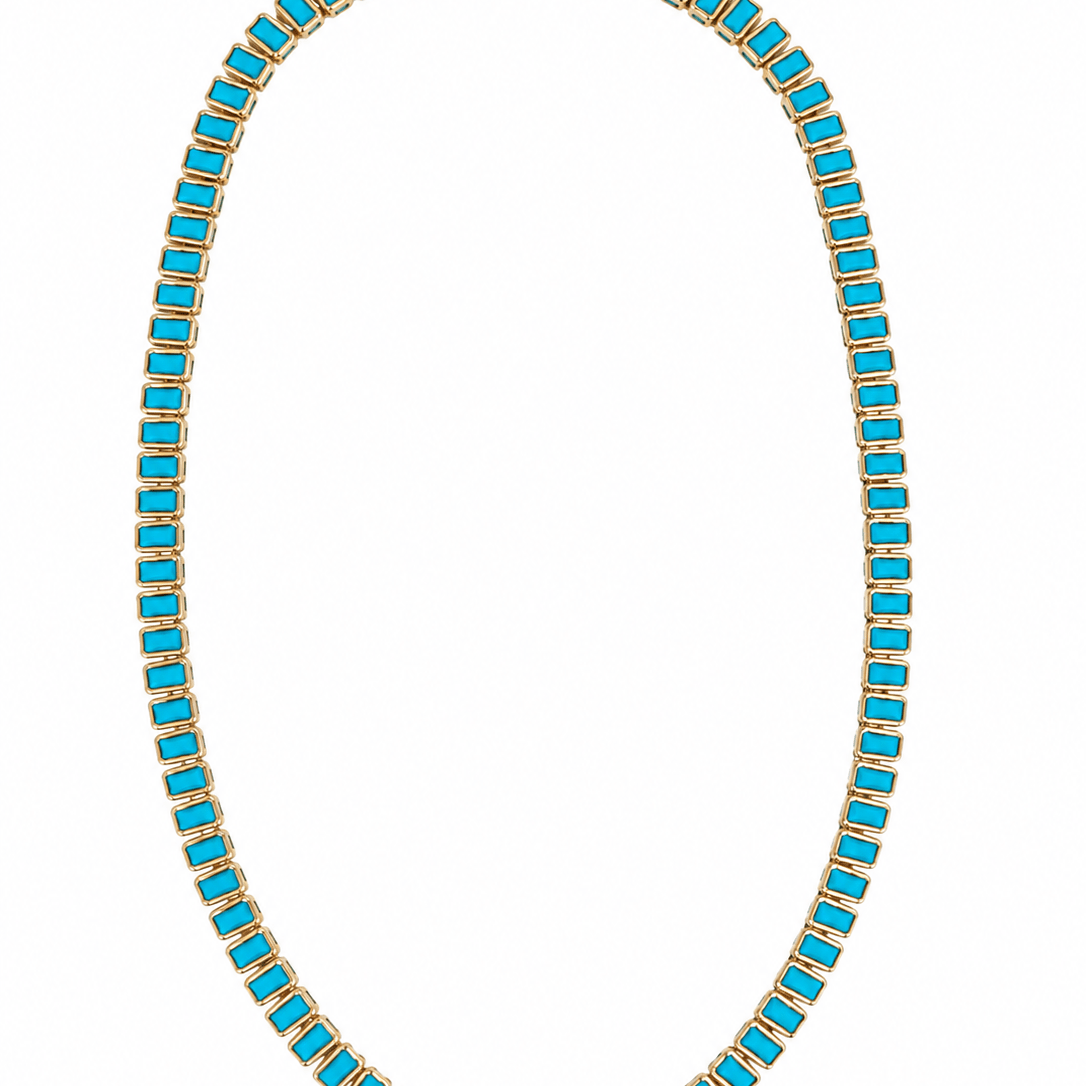 The Duchess Turquoise Tennis Necklace - NOA Jewels -
