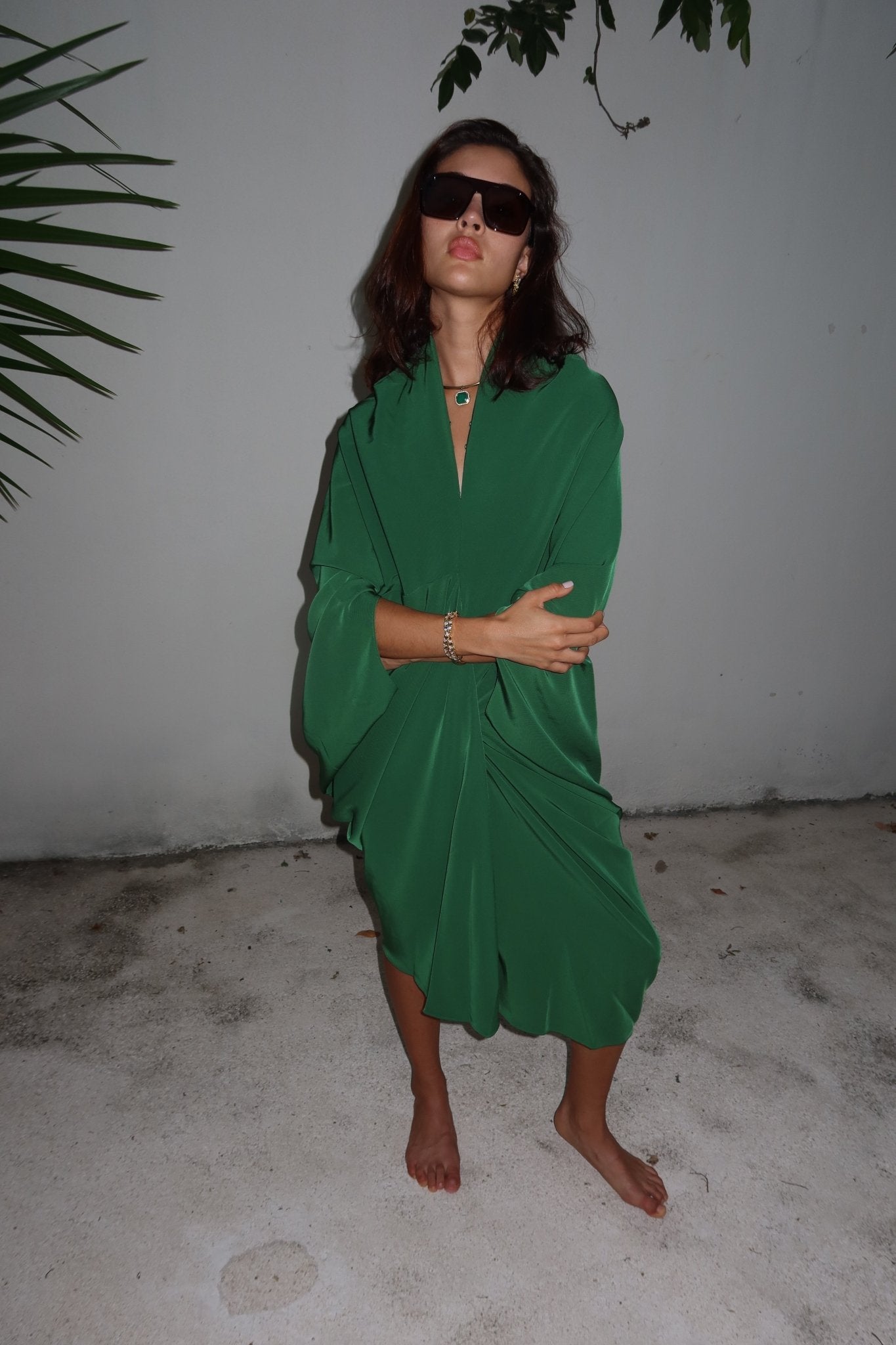 The Emerald Drape Dress - NOA Jewels - 