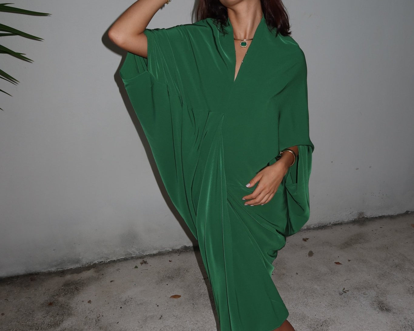 The Emerald Drape Dress - NOA Jewels - 