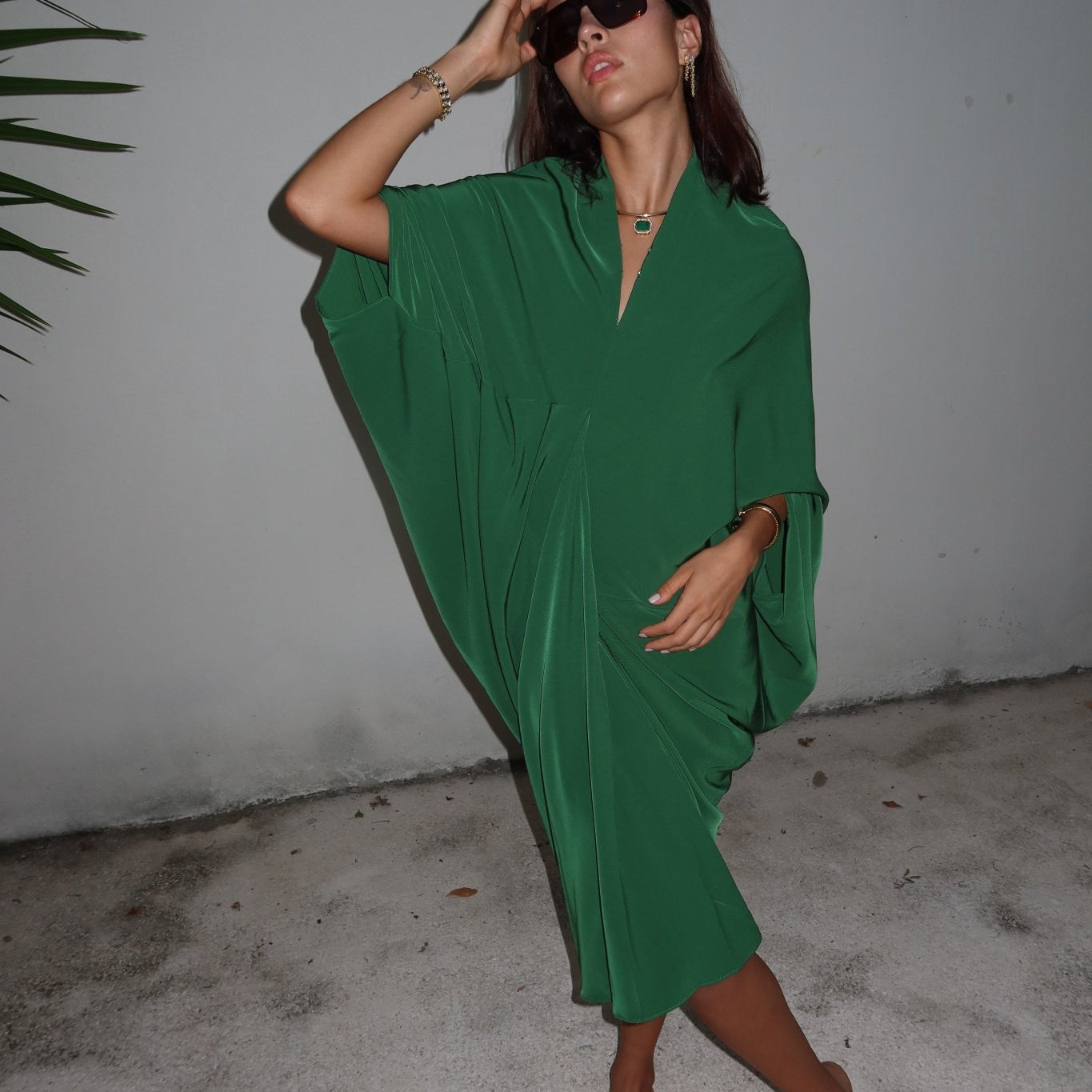 The Emerald Drape Dress - NOA Jewels - 