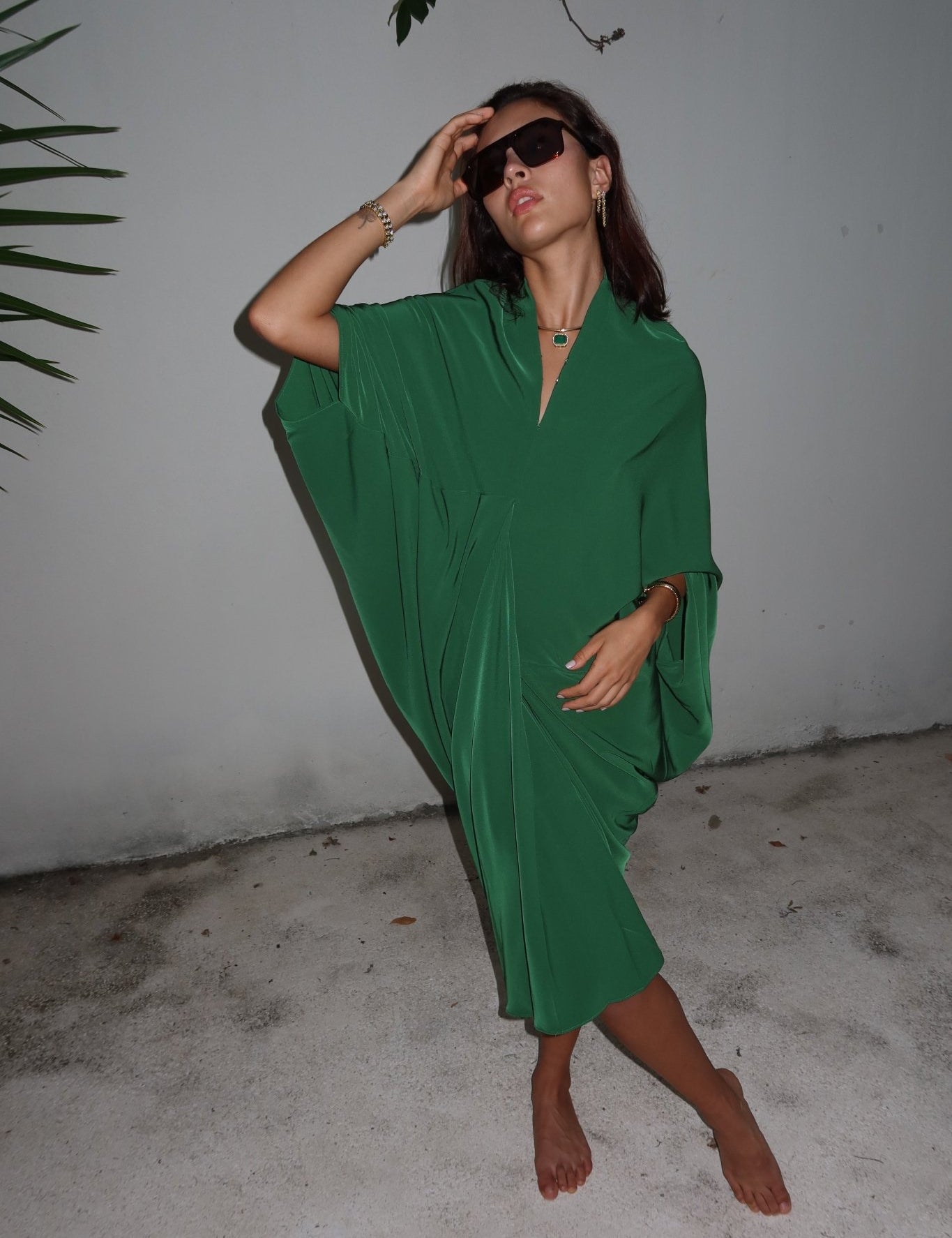 The Emerald Drape Dress - NOA Jewels - 