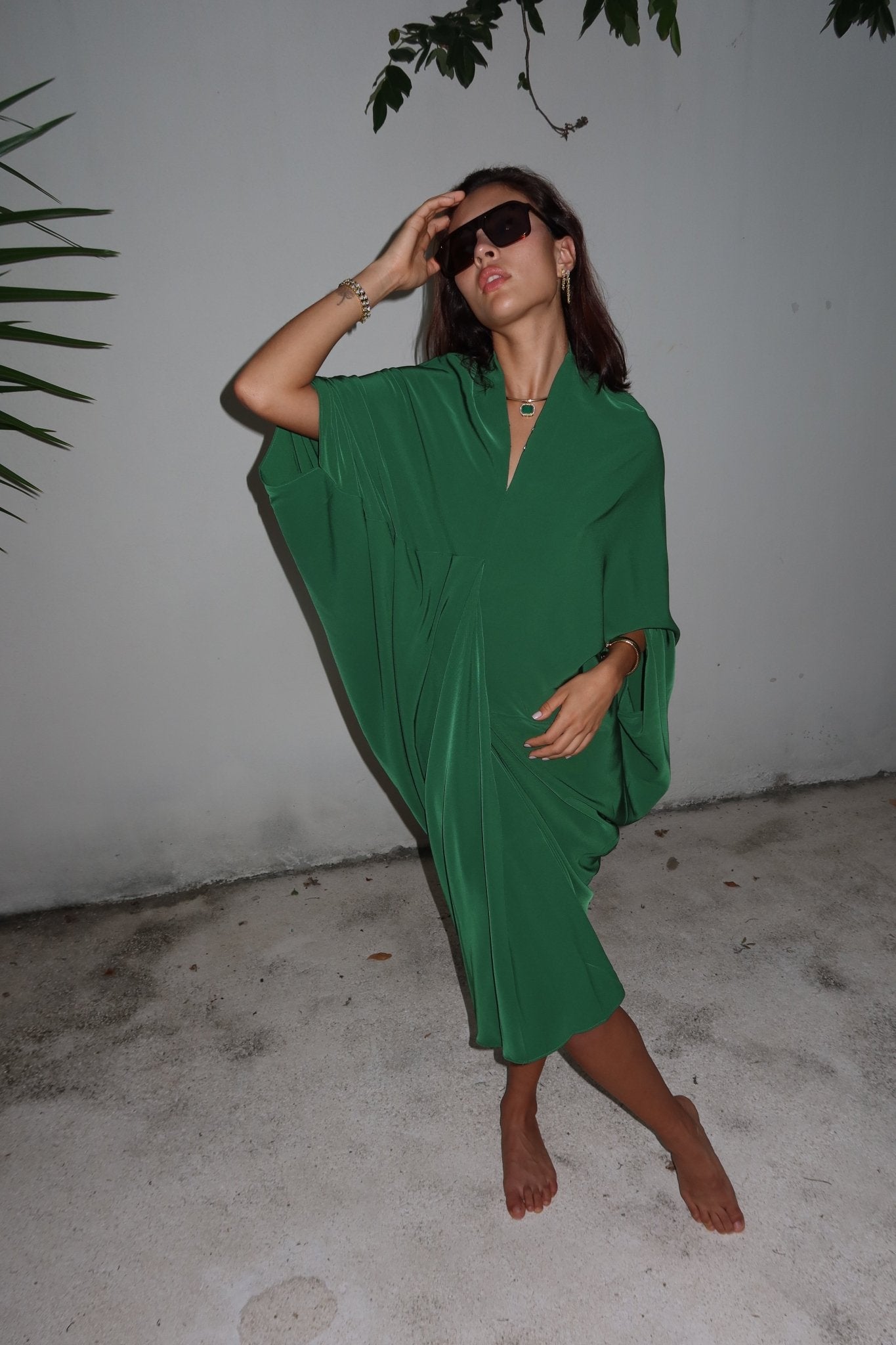The Emerald Drape Dress - NOA Jewels - 