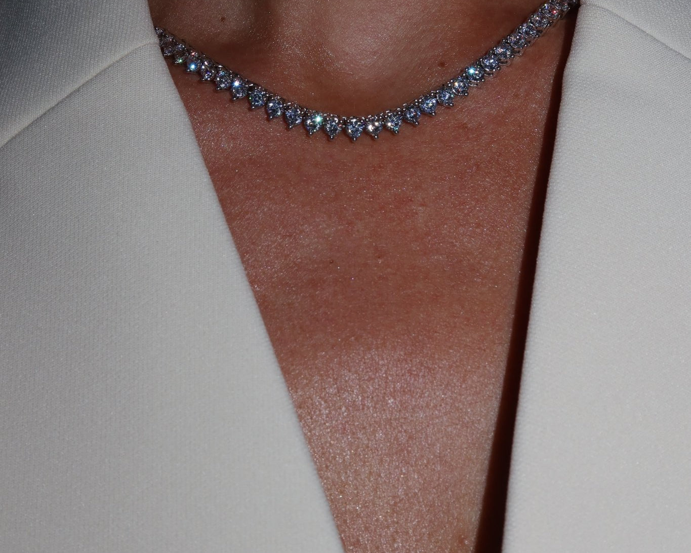 The Royal: Diamond 3 Prong Tennis Necklace - NOA Jewels - 