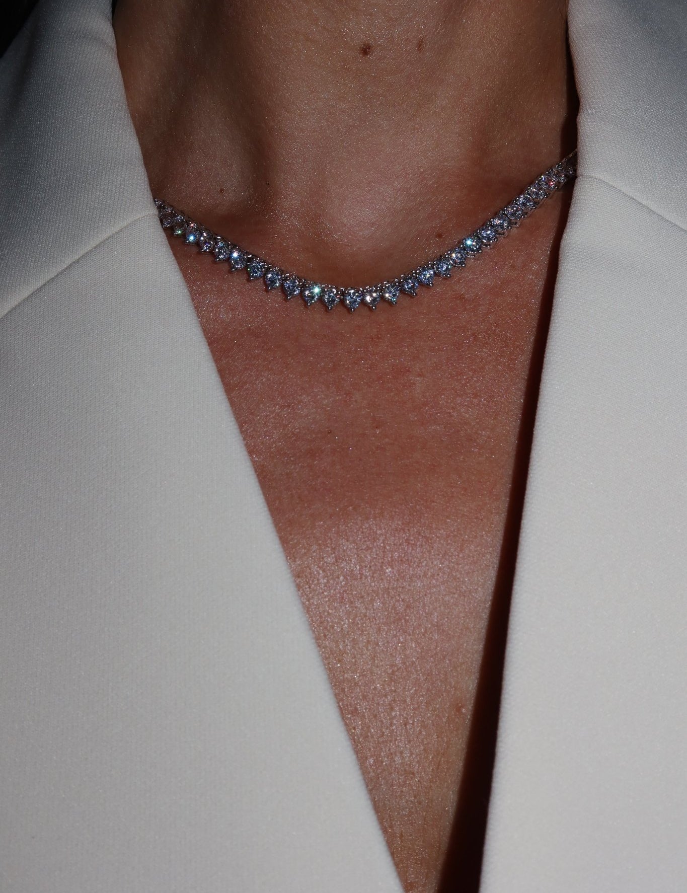 The Royal: Diamond 3 Prong Tennis Necklace - NOA Jewels - 