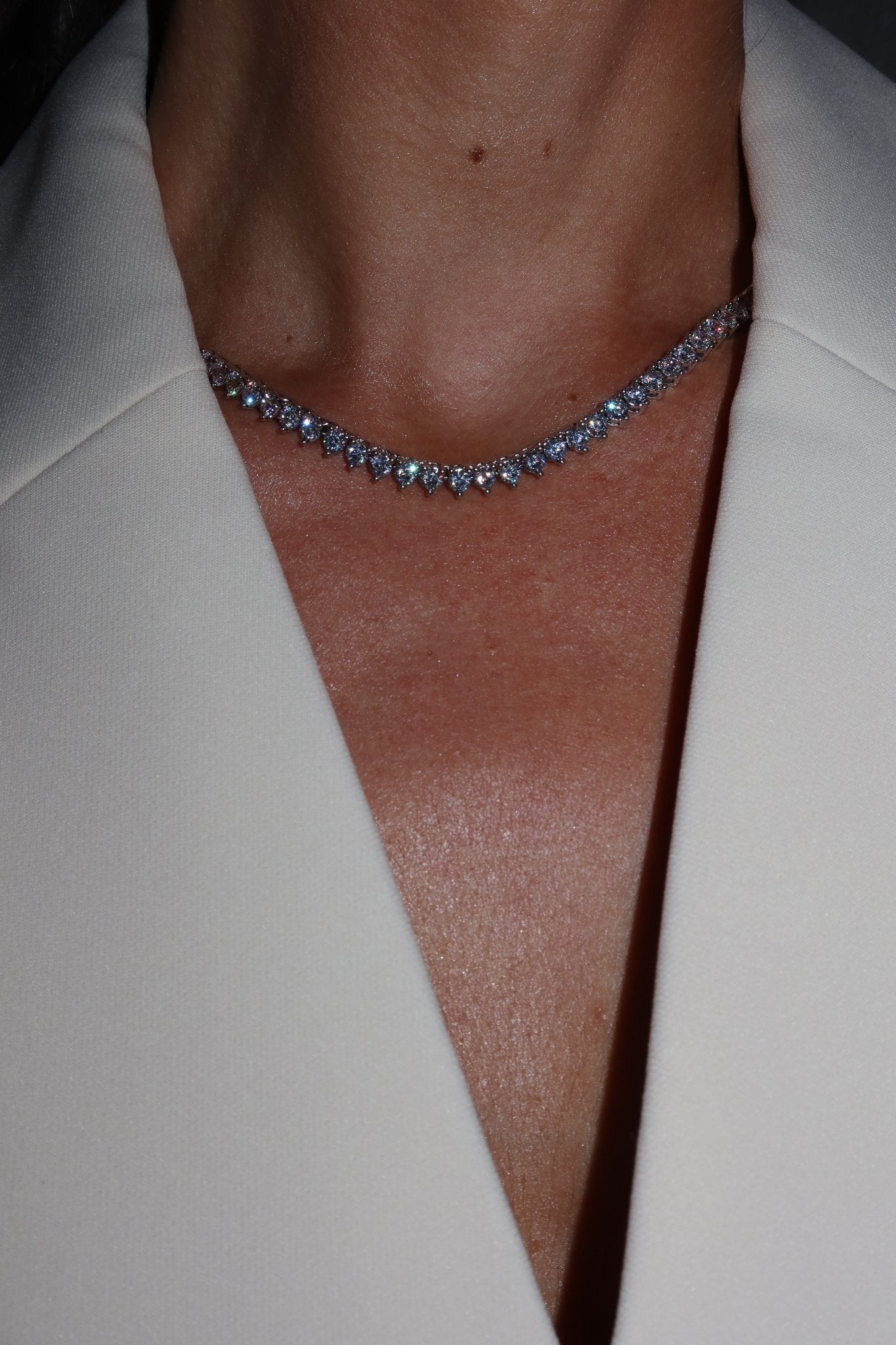The Royal: Diamond 3 Prong Tennis Necklace - NOA Jewels - 