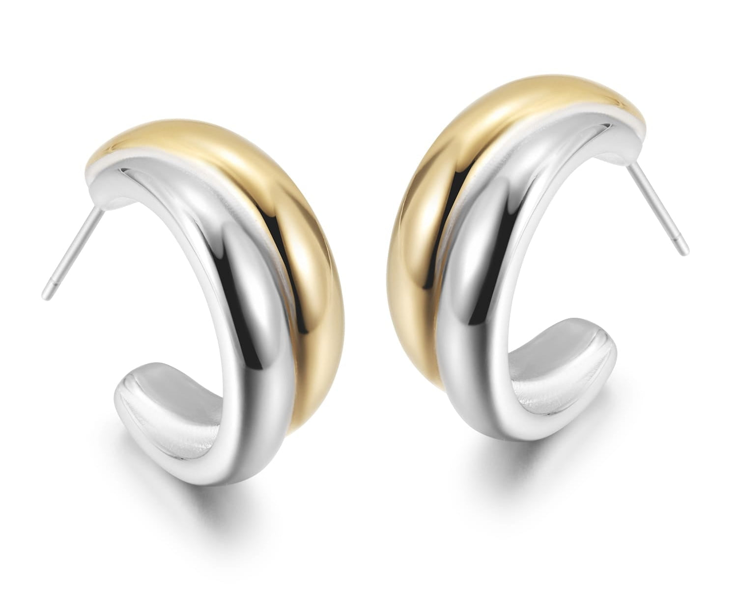 Two Tone Perfect Hoops - NOA Jewels - 