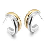 Two Tone Perfect Hoops - NOA Jewels - 