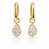 Valerie - Pear Diamond Stud Huggies - NOA Jewels - 