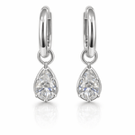 Valerie - Pear Diamond Stud Huggies - NOA Jewels - 