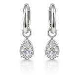 Valerie - Pear Diamond Stud Huggies - NOA Jewels - 