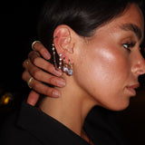 Valerie - Round Diamond Stud Huggie - NOA Jewels - 