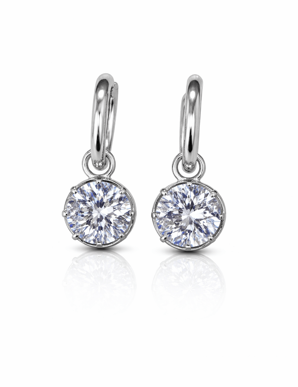 Valerie - Round Diamond Stud Huggie - NOA Jewels - 