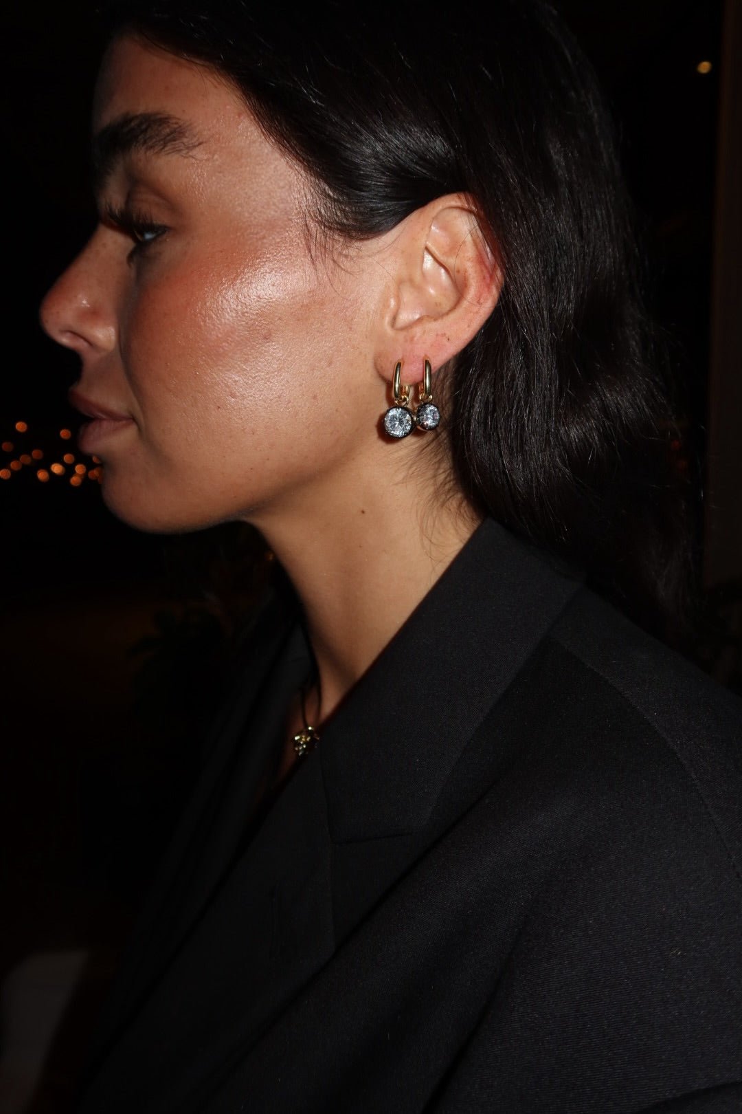 Valerie - Round Diamond Stud Huggie - NOA Jewels - 