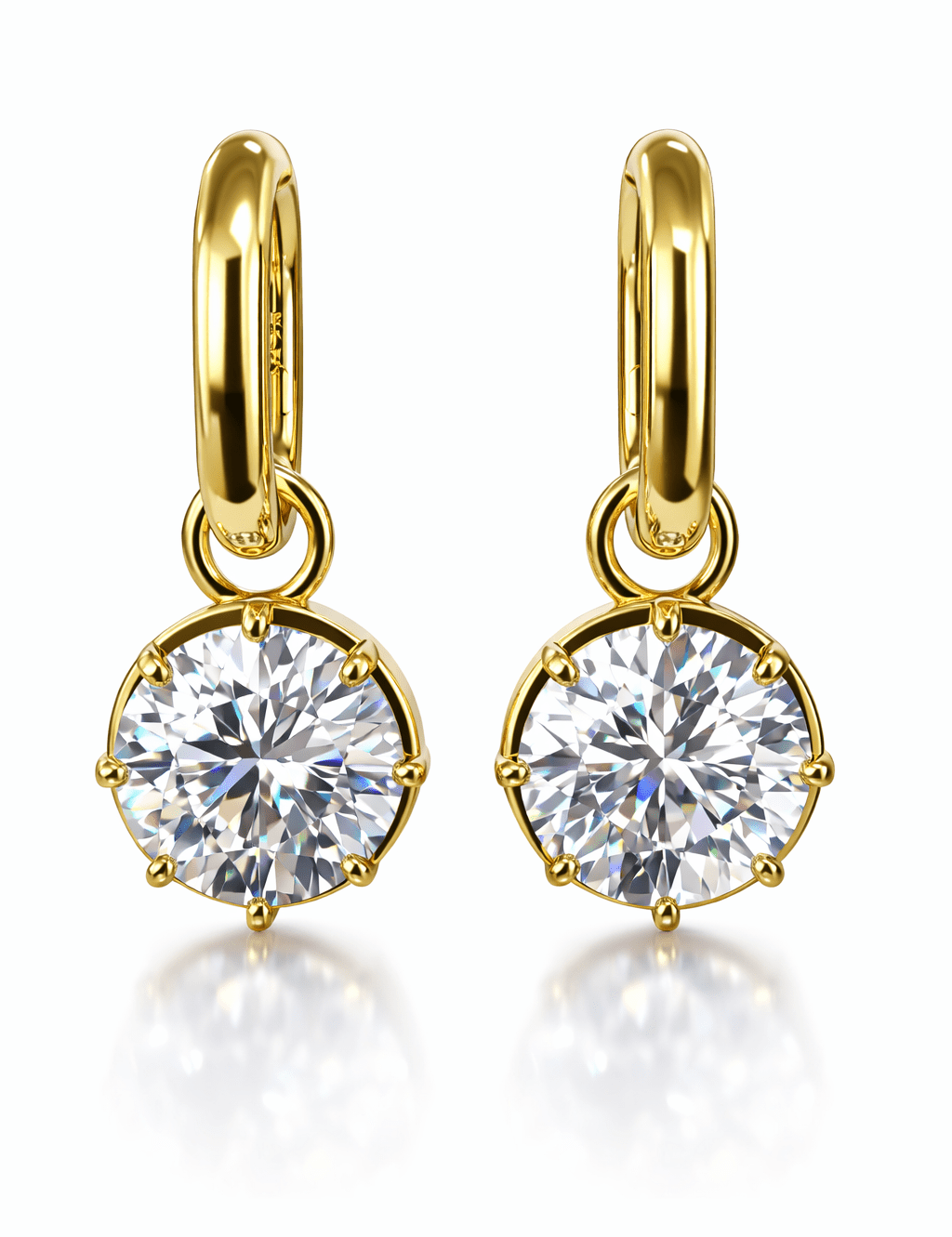 Valerie - Round Diamond Stud Huggie - NOA Jewels - 