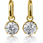 Valerie - Round Diamond Stud Huggie - NOA Jewels - 