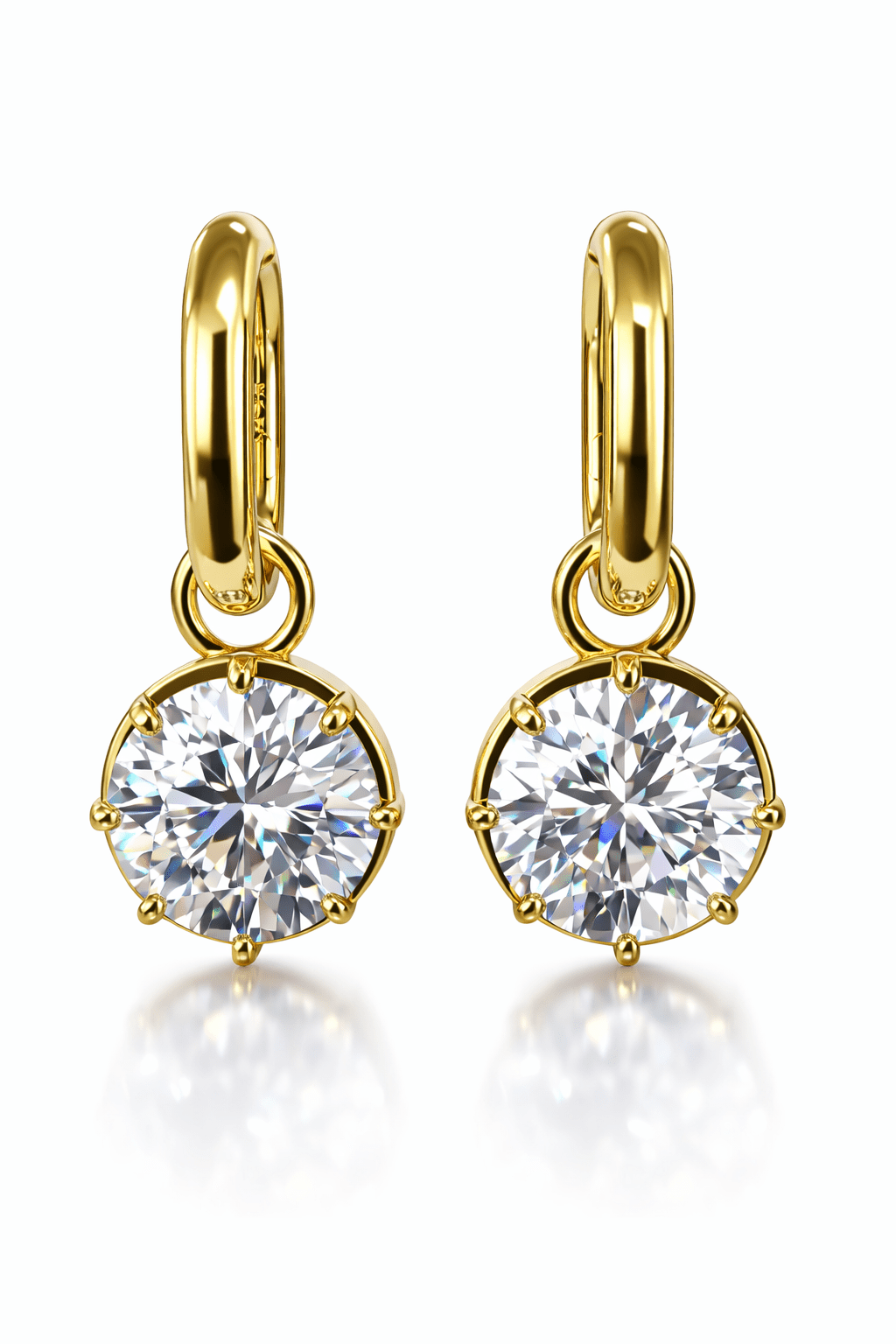 Valerie - Round Diamond Stud Huggie - NOA Jewels - 