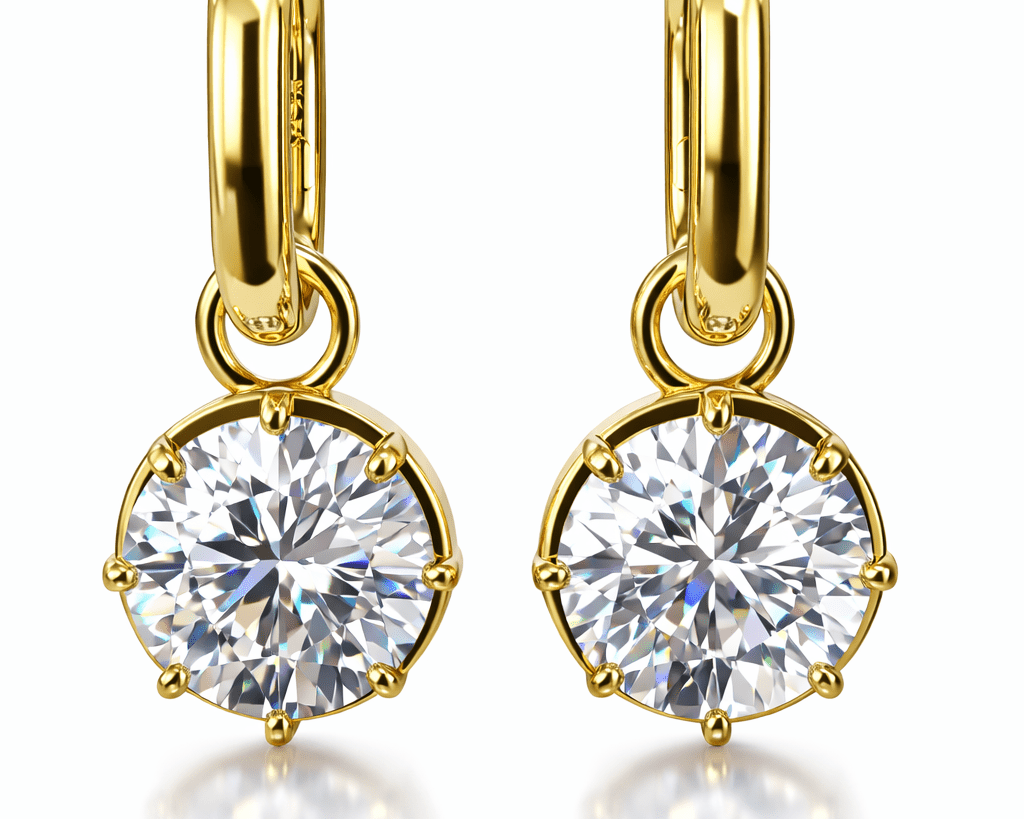 Valerie - Round Diamond Stud Huggie - NOA Jewels - 
