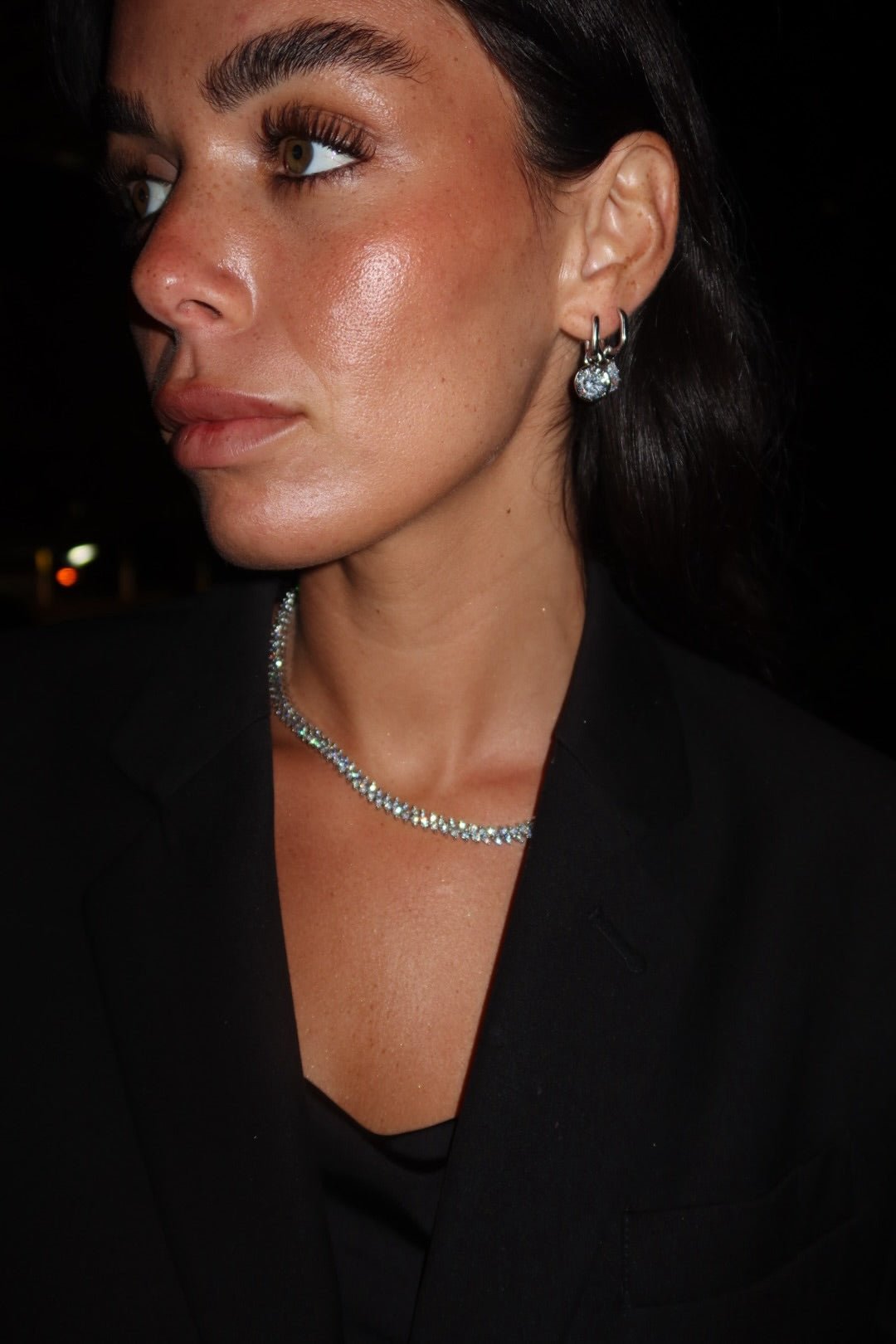 Valerie - Round Diamond Stud Huggie - NOA Jewels - 