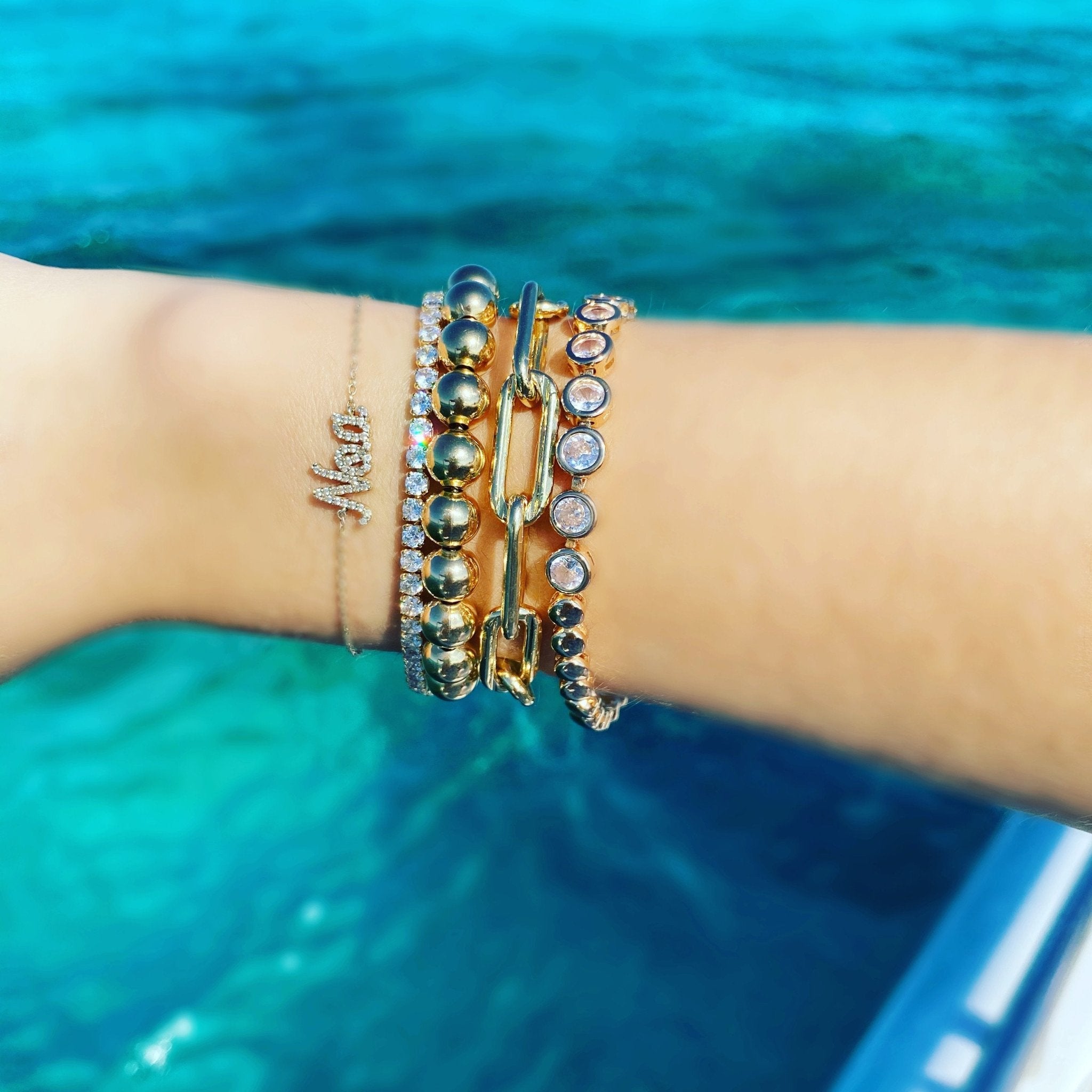 Bezel Tennis Bracelet Rosé - NOA - Bracelet