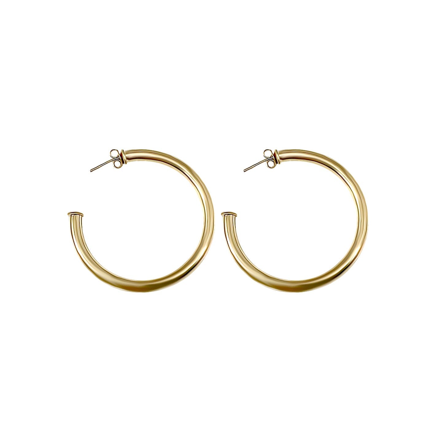 Celine 1.5” Yellow Gold Hoops - NOA - Earrings