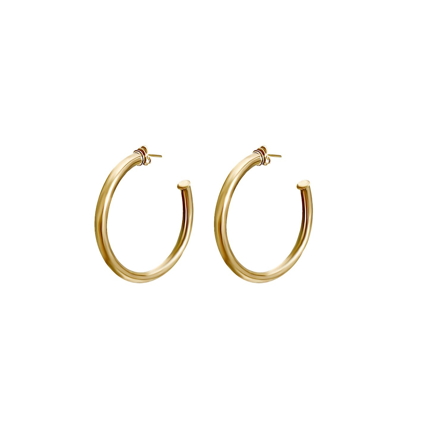 Celine 1.5” Yellow Gold Hoops - NOA - Earrings