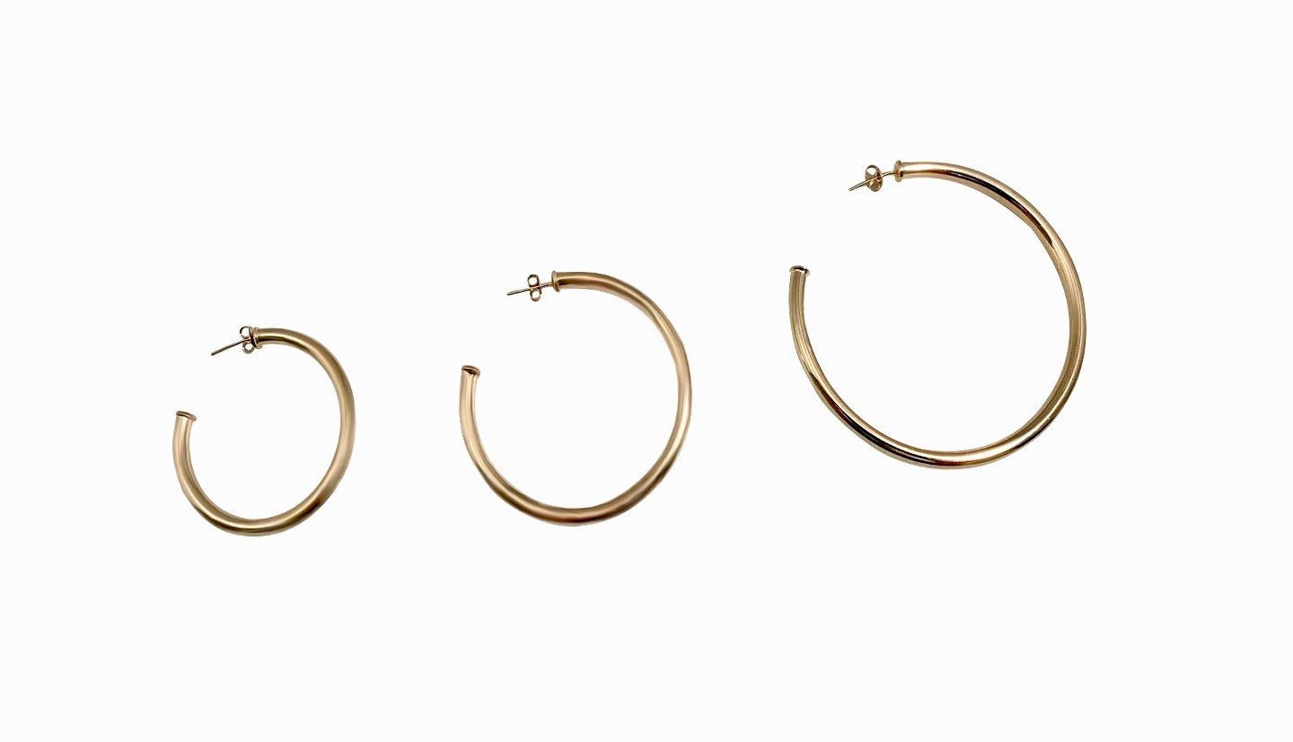 Celine 2” Yellow Gold Hoops - NOA - Earrings
