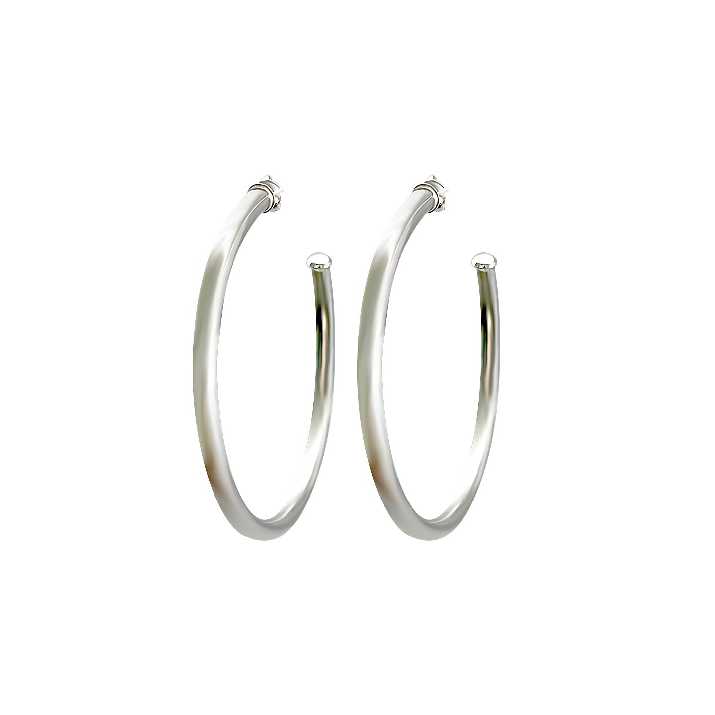 Celine 2.5 ” White Gold Hoops - NOA - Earrings