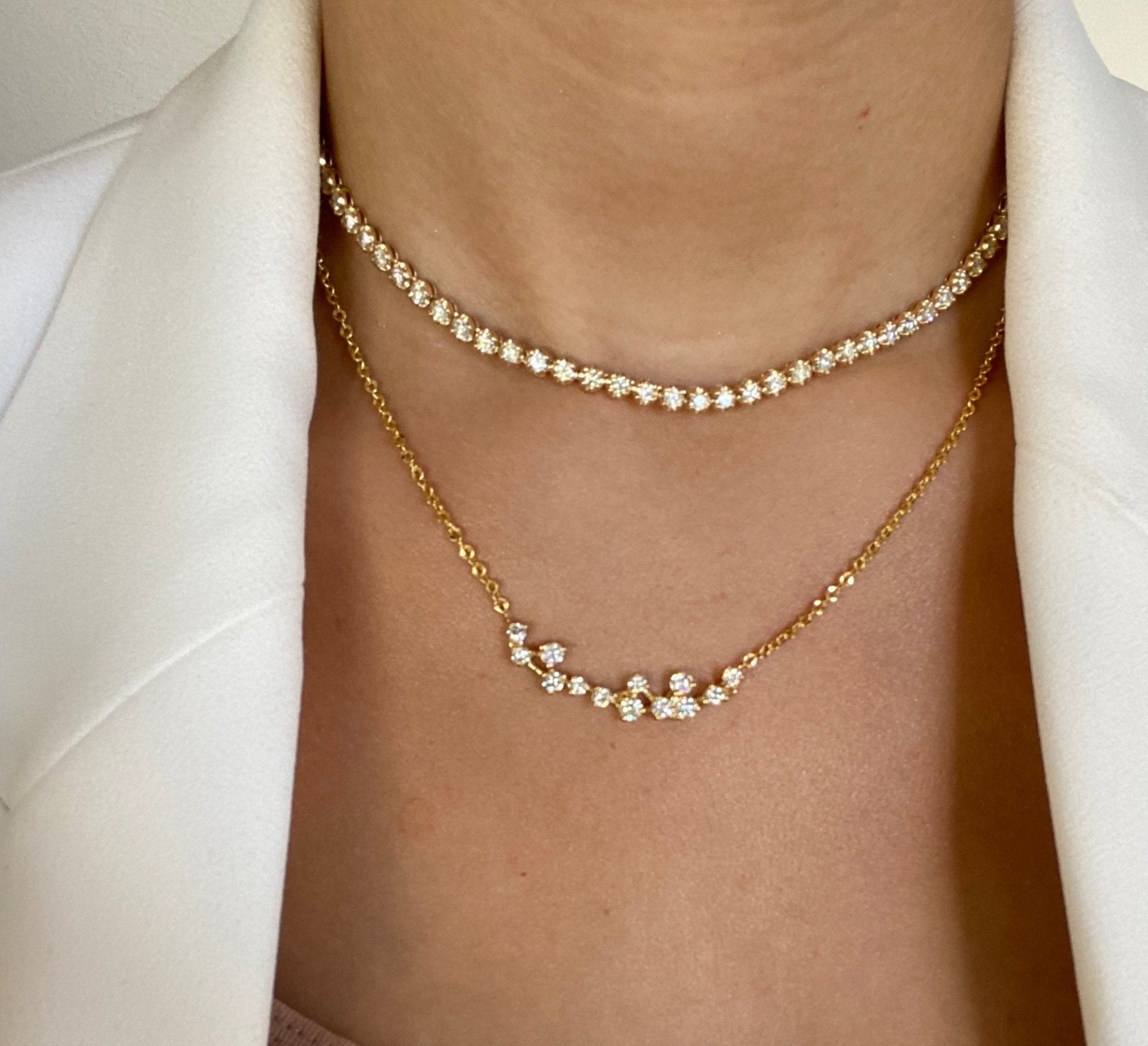 Crescent Diamond Necklace - NOA -