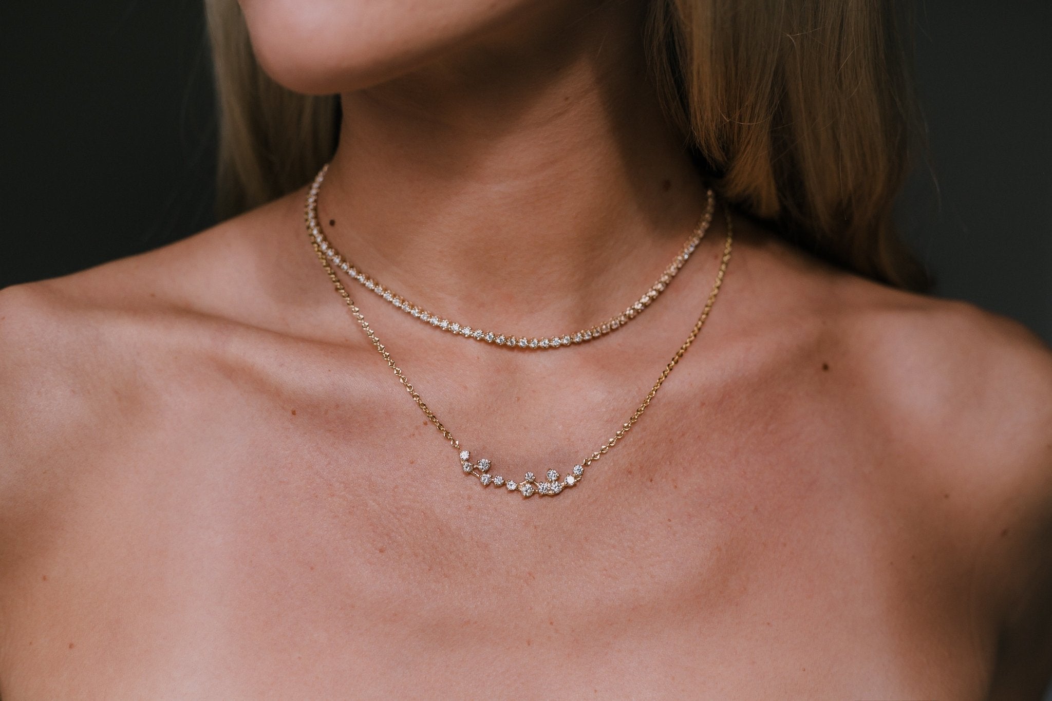 Crescent Diamond Necklace - NOA -