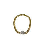 Cuban Link and Diamond Square Bracelet - NOA -