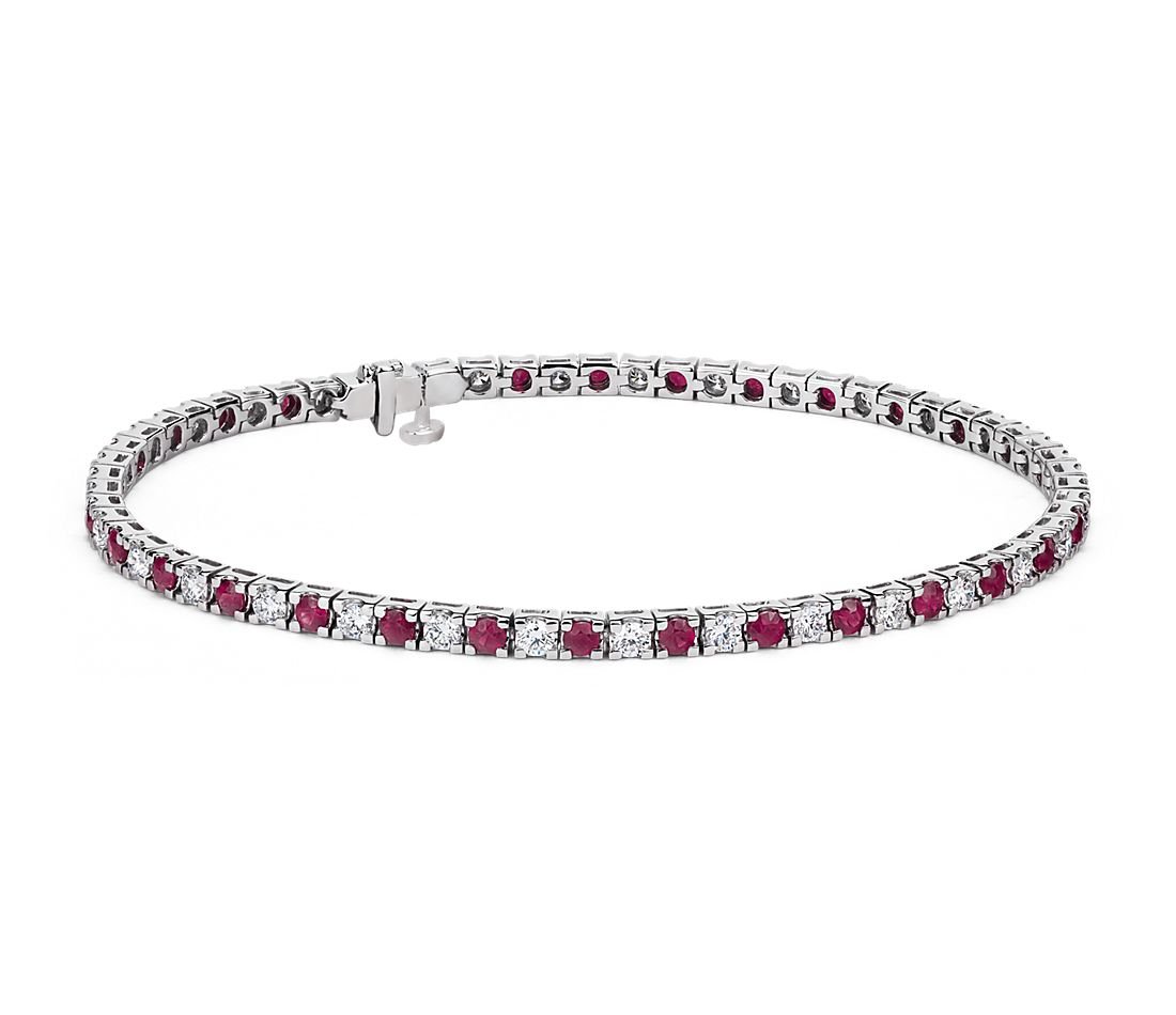 Diamond and Ruby Tennis Bracelet - NOA -