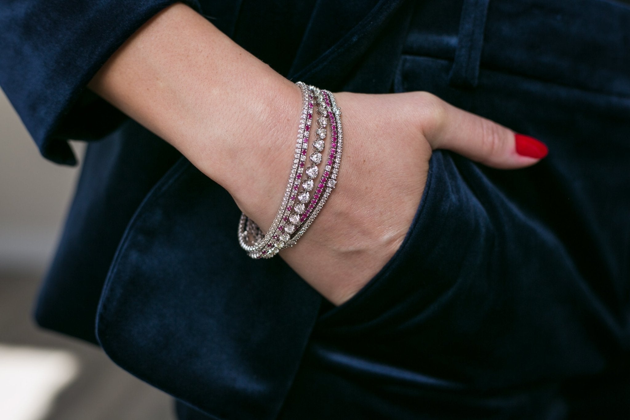 Diamond and Ruby Tennis Bracelet - NOA -