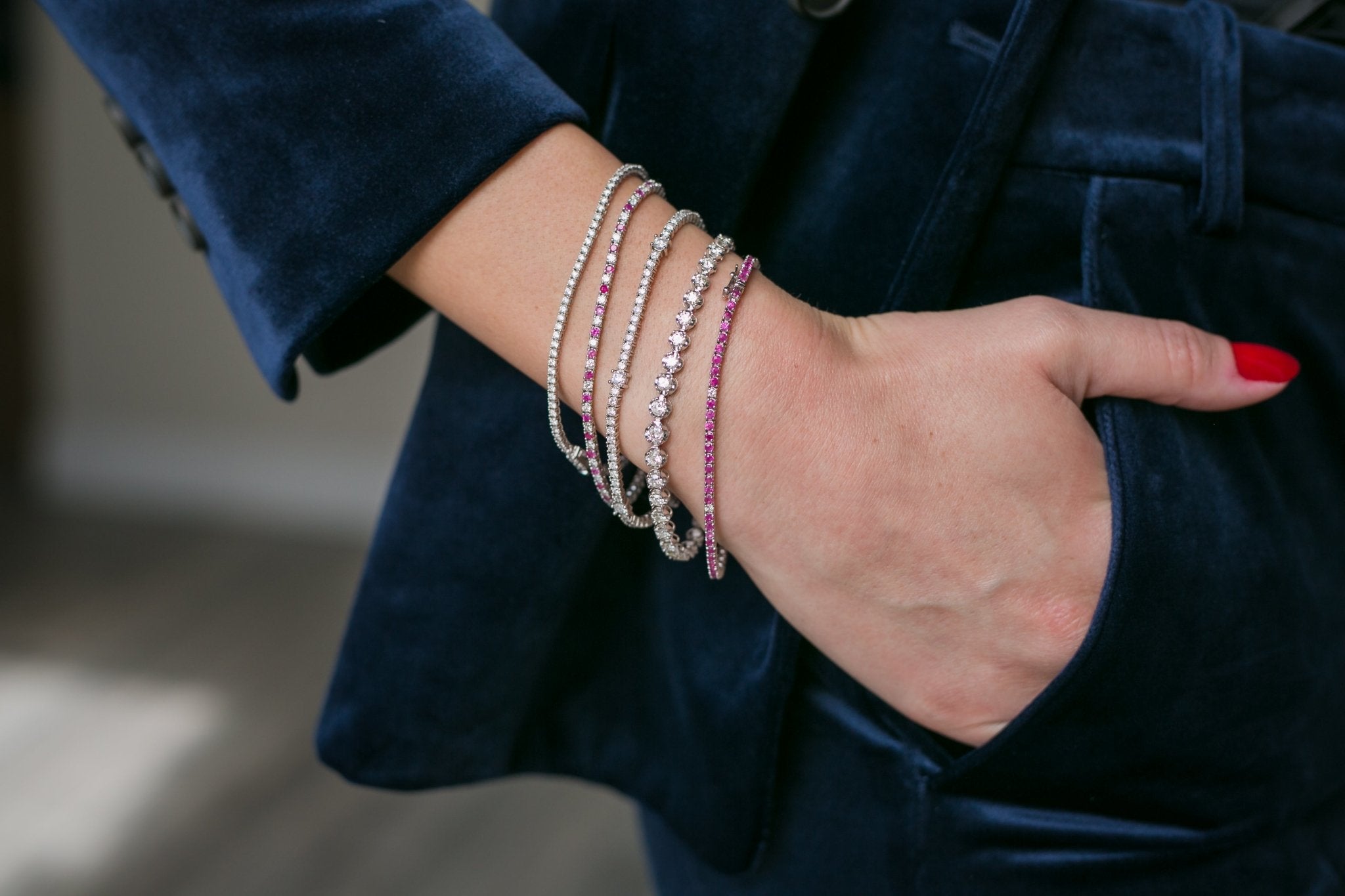 Diamond and Ruby Tennis Bracelet - NOA -