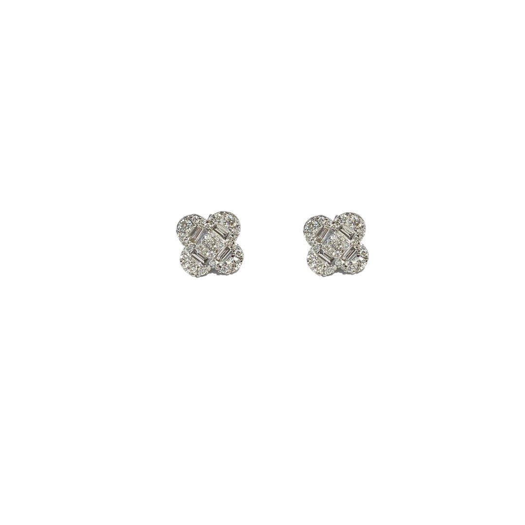 Diamond Clover Studs