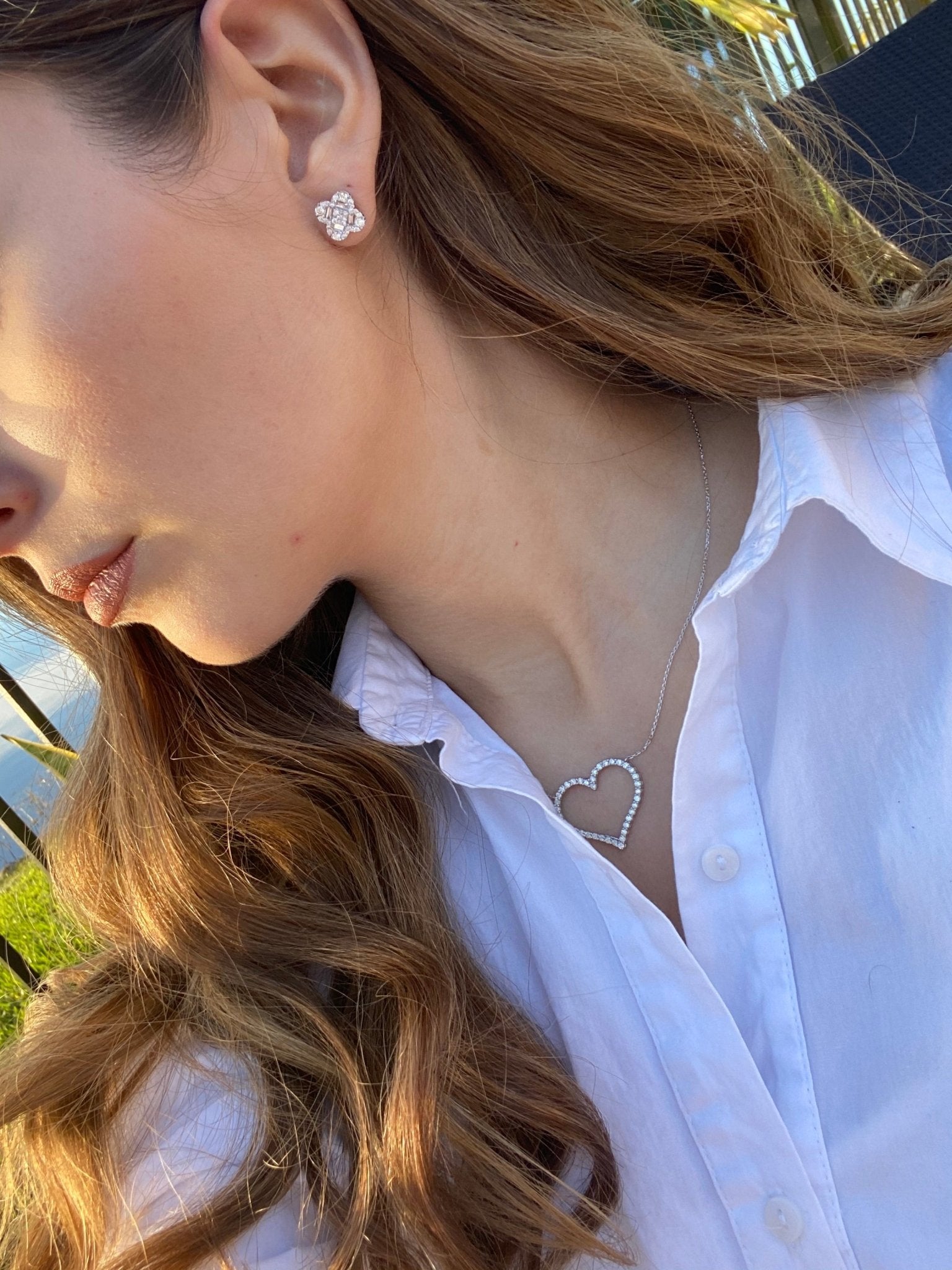 Diamond Clover Studs
