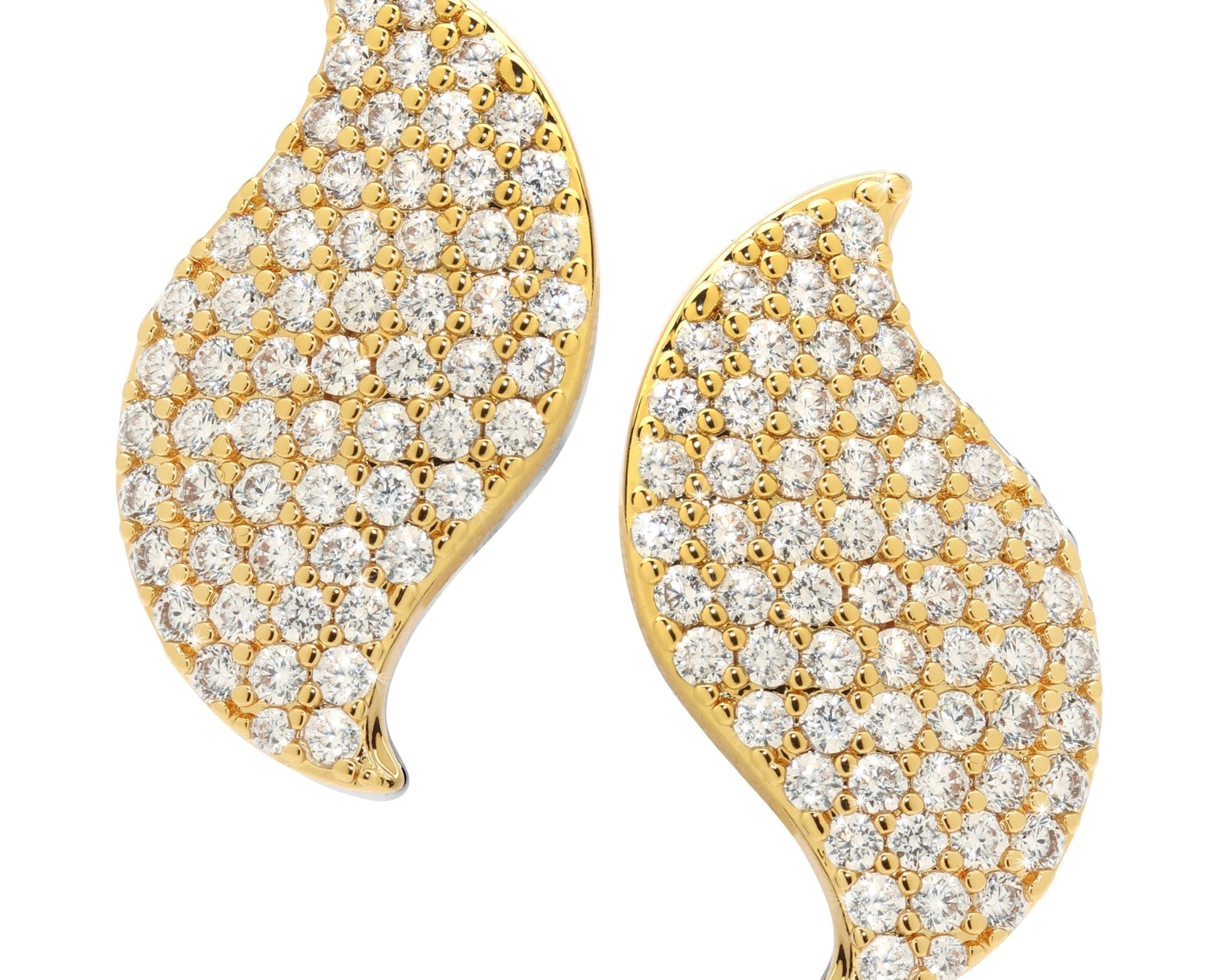Diamond Leaf Studs - NOA Jewels -
