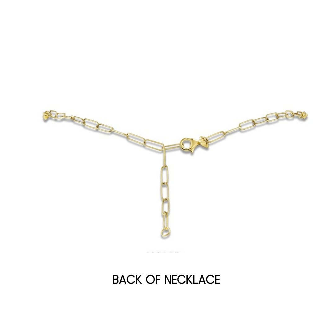 Diamond Tennis Necklace Paper Clip Chain Small - NOA -