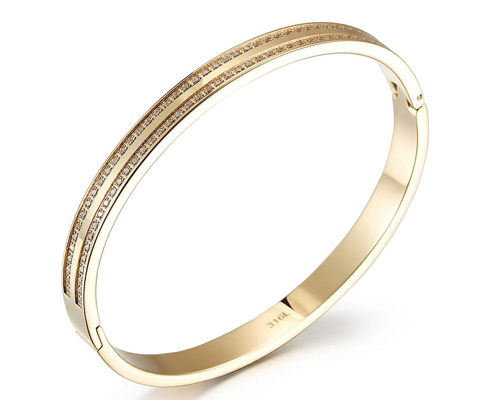 Double Pave Bangle - NOA - Bracelet