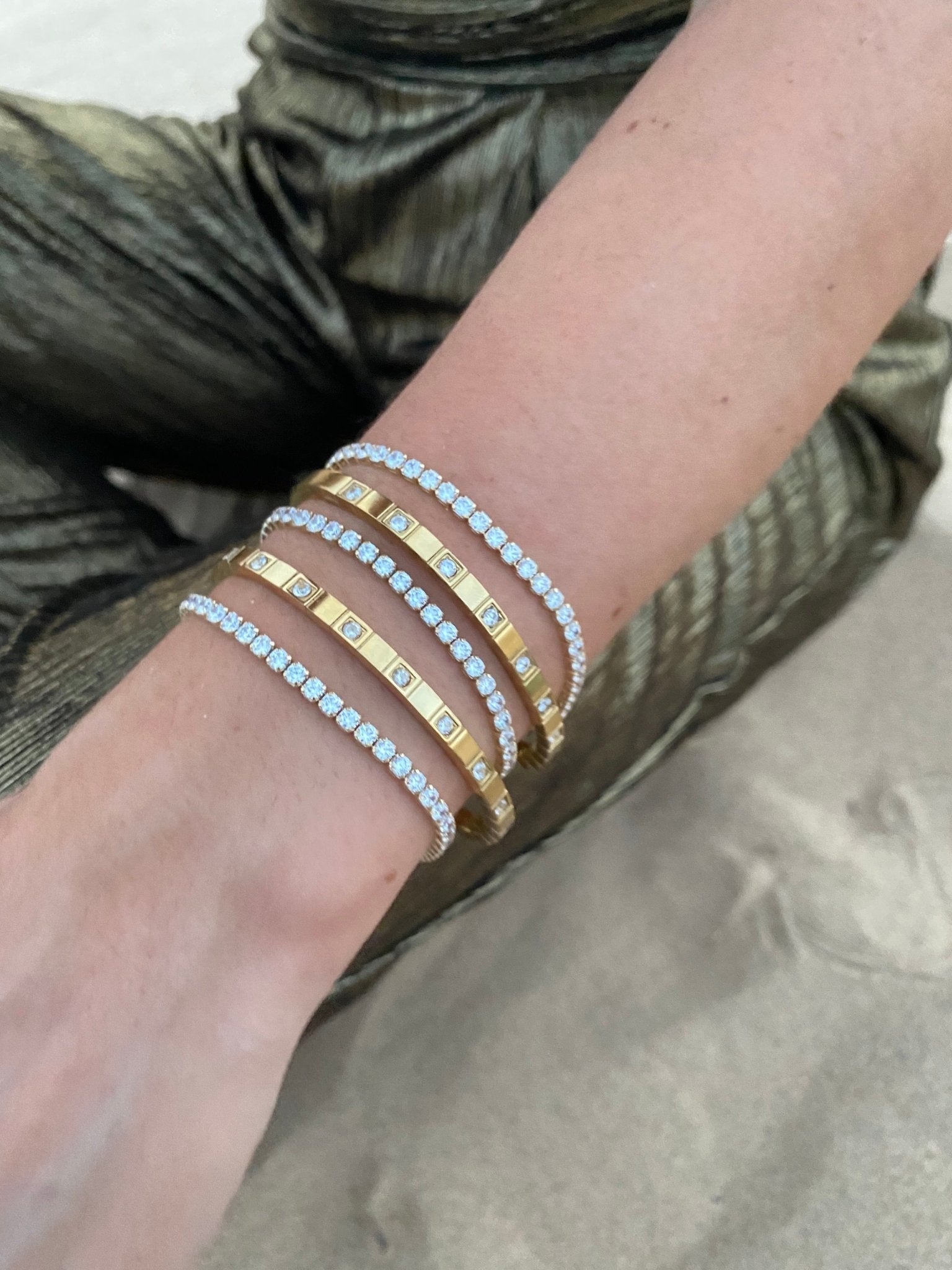 Eliza Solid Gold Tennis Bracelet - NOA -