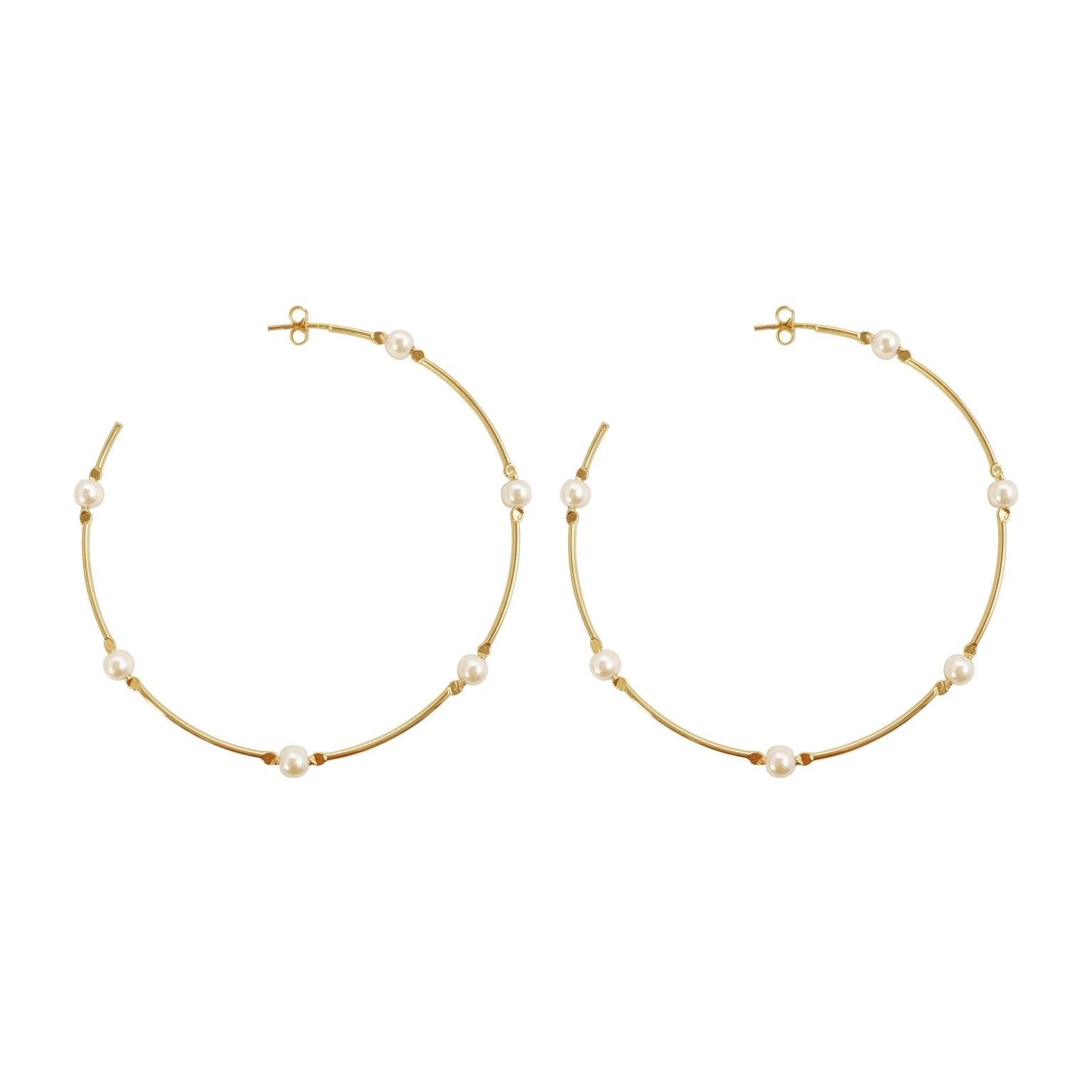 Elizabeth Pearl Hoops - NOA - Earrings