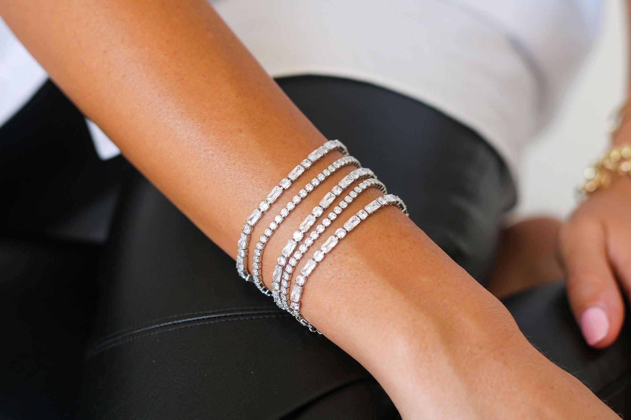 Emerald and Princess cut Tennis Bracelet
