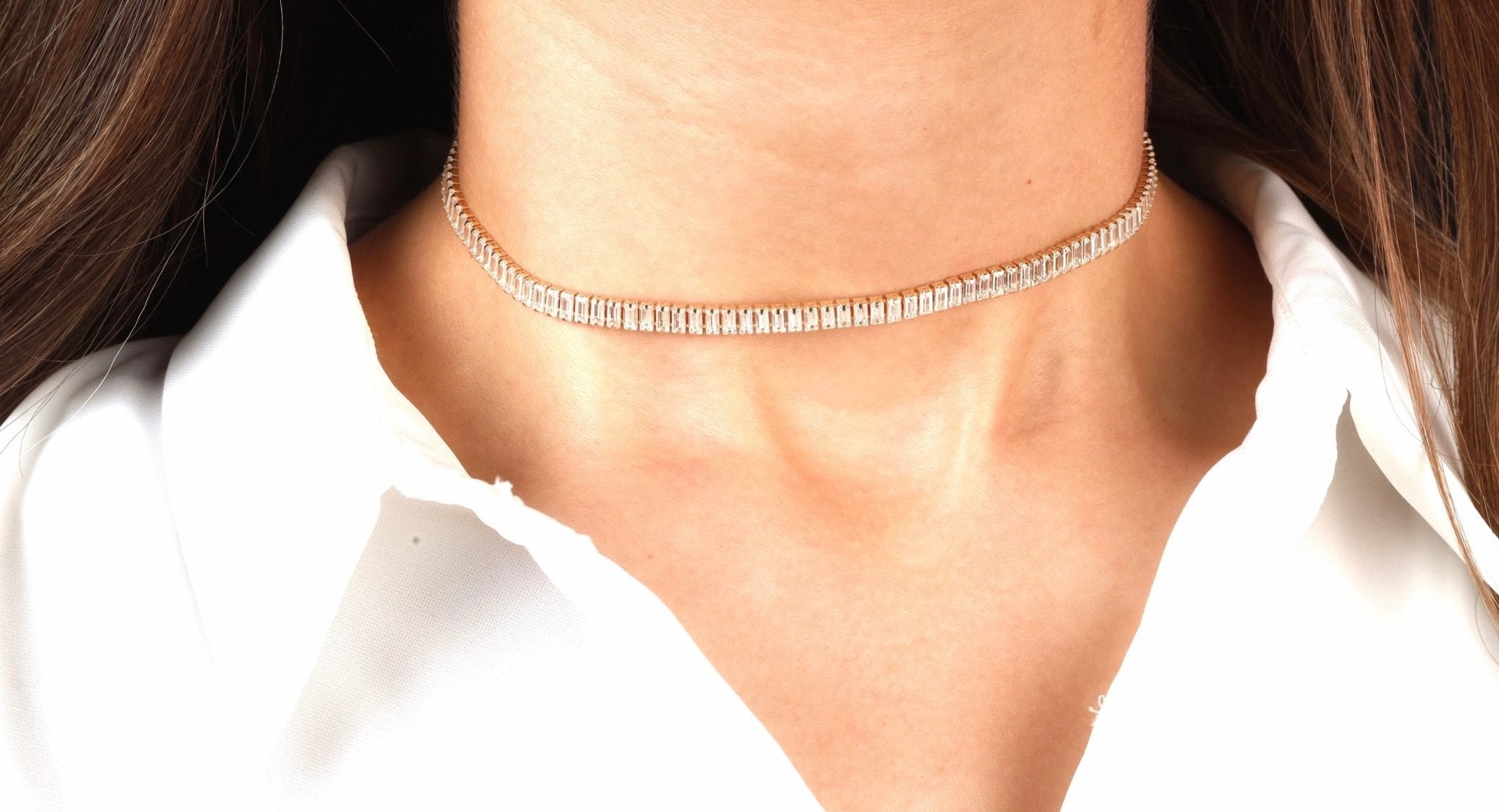 Emerald Cut Tennis Choker - NOA -