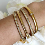 Gold Bar Diamond Bangle - NOA Jewels -